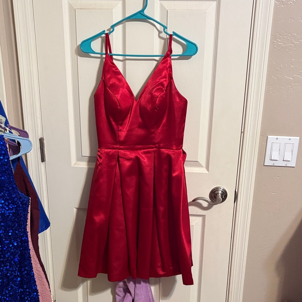 Elegant Red Satin Dress